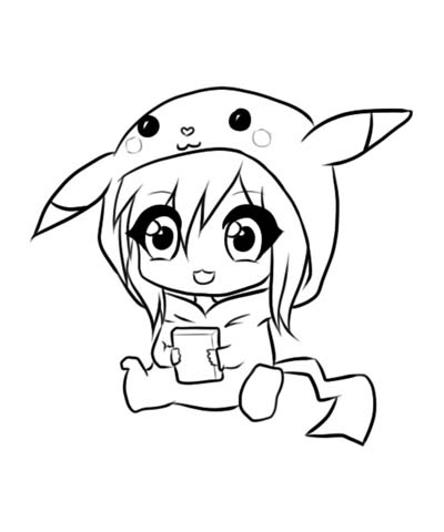 pikachu anime drawing